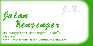 jolan menzinger business card